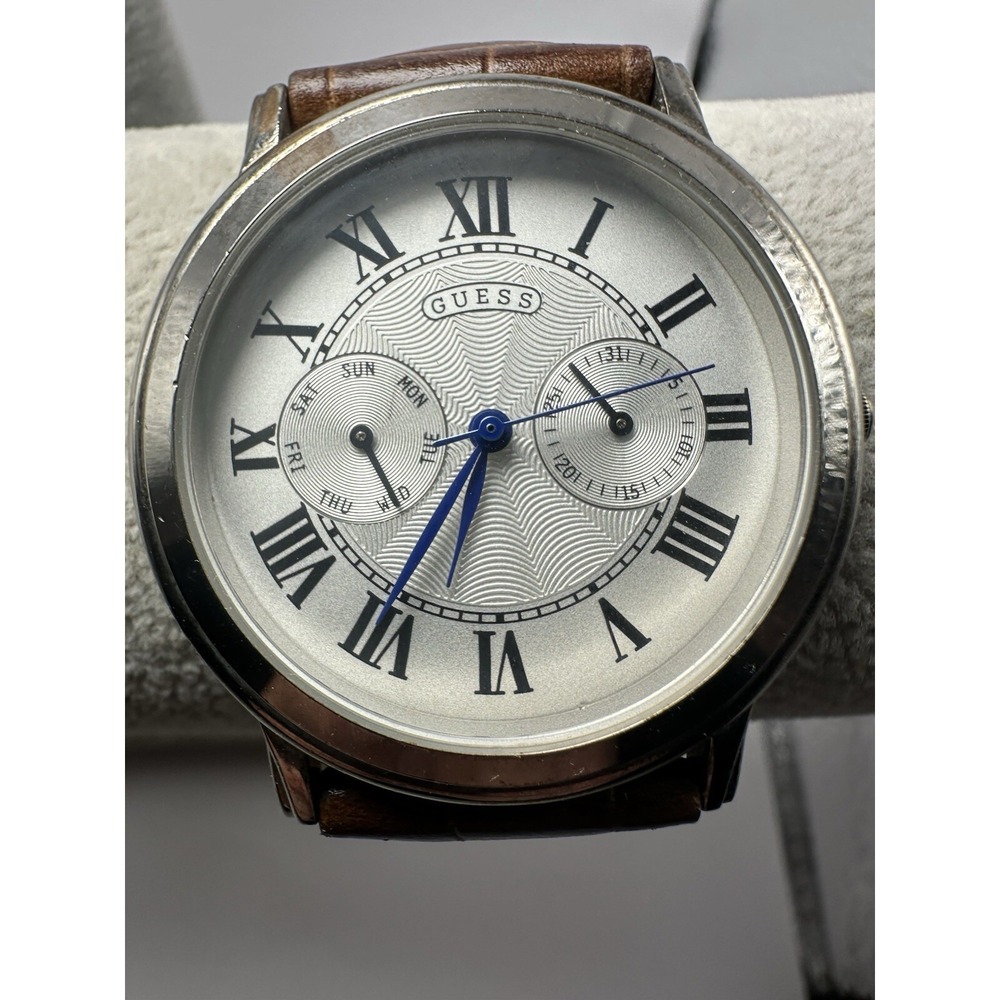 Guess Stamped Sample Mens Watch New Battery 37MM 8.25" C53